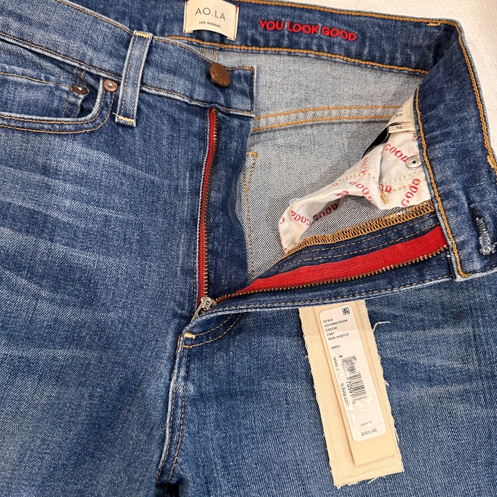 Good American High Rise Blue Jeans with Modern Casual Appeal